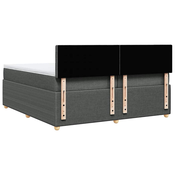 Pat box spring cu saltea, gri închis, 200x200 cm, textil - WALTI WALTI
