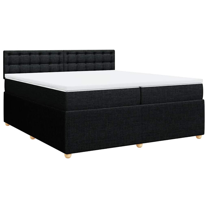 Pat box spring cu saltea, negru, 200x200 cm, textil - WALTI WALTI