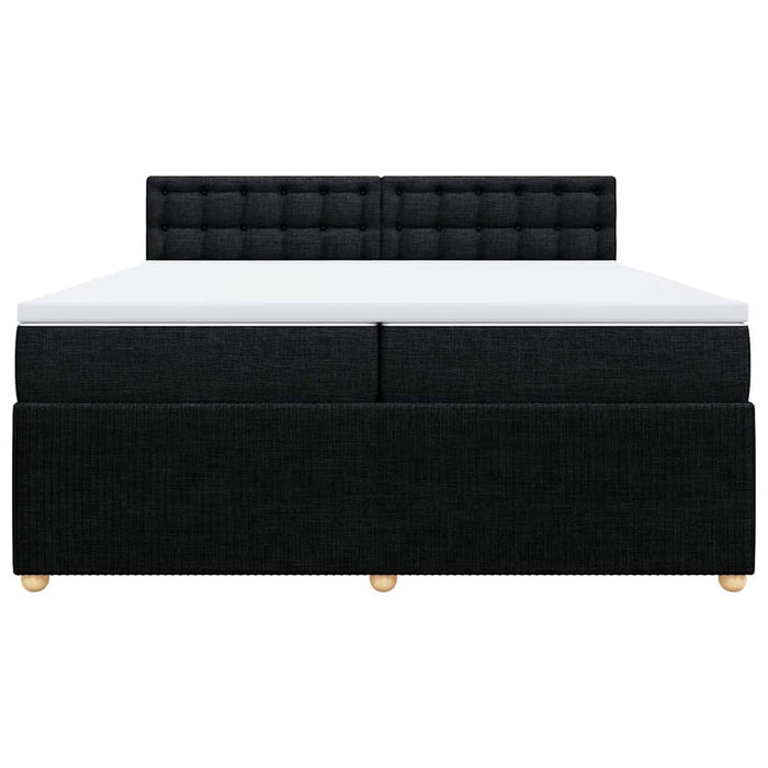 Pat box spring cu saltea, negru, 200x200 cm, textil - WALTI WALTI