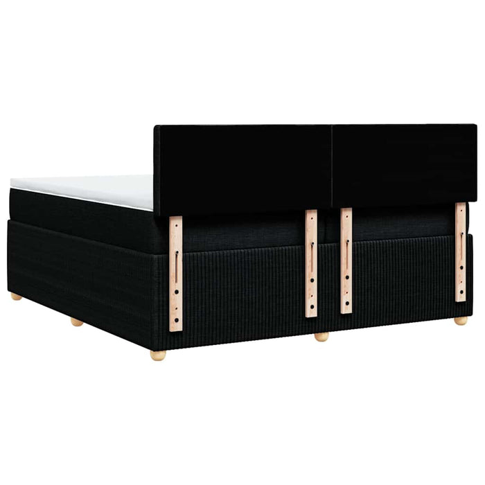 Pat box spring cu saltea, negru, 200x200 cm, textil - WALTI WALTI