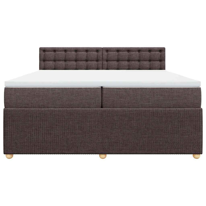 Pat box spring cu saltea, maro închis, 200x200 cm, textil - WALTI WALTI