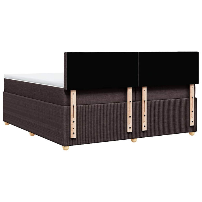 Pat box spring cu saltea, maro închis, 200x200 cm, textil - WALTI WALTI