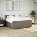 Pat box spring cu saltea, gri taupe, 200x200 cm, textil - WALTI WALTI