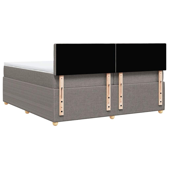 Pat box spring cu saltea, gri taupe, 200x200 cm, textil - WALTI WALTI