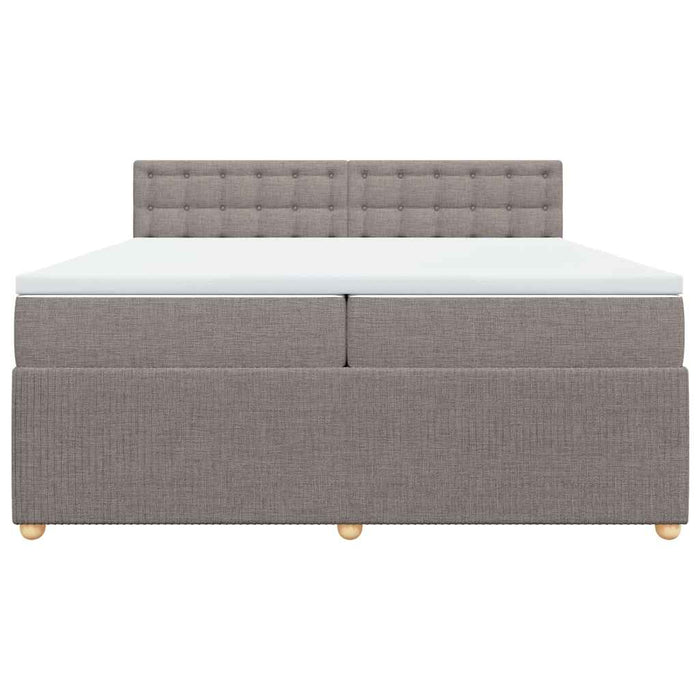 Pat box spring cu saltea, gri taupe, 200x200 cm, textil - WALTI WALTI