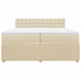 Pat box spring cu saltea, crem, 200x200 cm, textil - WALTI WALTI