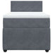 Pat box spring cu saltea, gri închis, 80x200 cm, catifea - WALTI WALTI