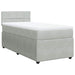 Pat continental cu saltea, gri deschis, 80x200 cm, catifea - WALTI WALTI