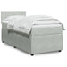 Pat continental cu saltea, gri deschis, 80x200 cm, catifea - WALTI WALTI