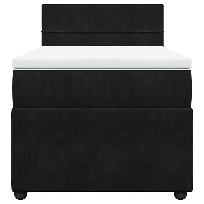 Pat box spring cu saltea, negru, 80x200 cm, catifea - WALTI WALTI