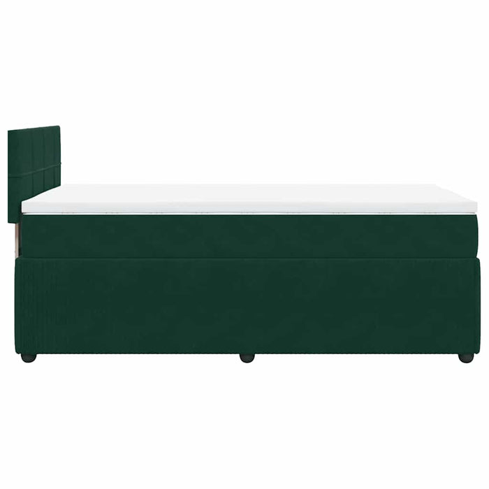 Pat continental cu saltea, verde închis, 80x200 cm, catifea - WALTI WALTI