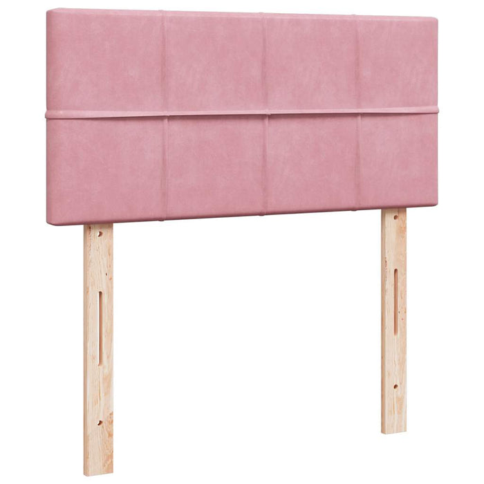 Pat box spring cu saltea, roz, 80x200 cm, catifea - WALTI WALTI