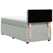 Pat continental cu saltea, gri deschis, 80x200 cm, catifea - WALTI WALTI