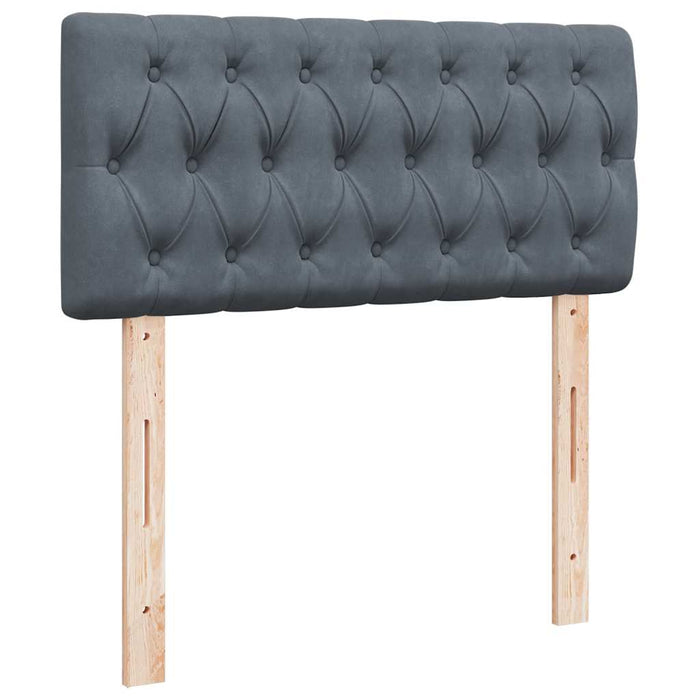 Pat box spring cu saltea, gri închis, 80x200 cm, catifea - WALTI WALTI