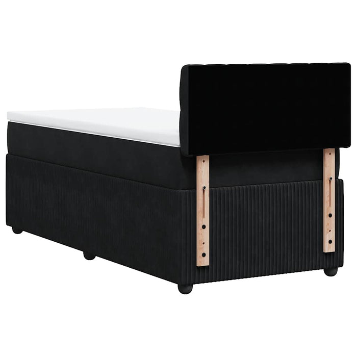 Pat box spring cu saltea, negru, 80x200 cm, catifea - WALTI WALTI