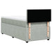 Pat continental cu saltea, gri deschis, 80x200 cm, catifea - WALTI WALTI