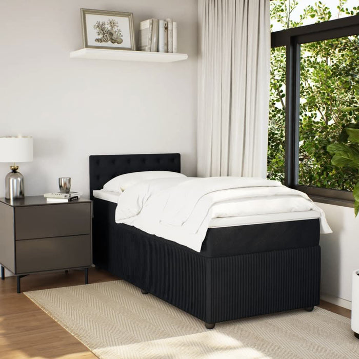 Pat box spring cu saltea, negru, 80x200 cm, catifea - WALTI WALTI