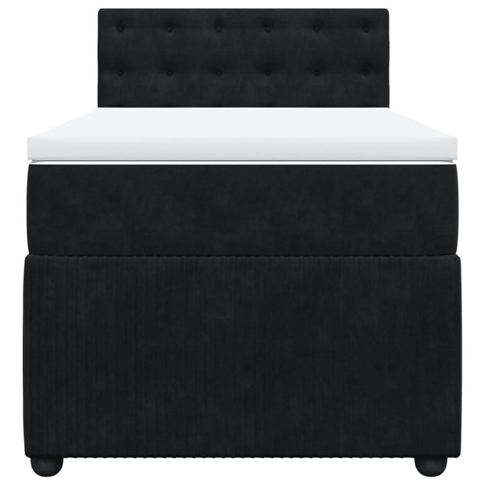 Pat box spring cu saltea, negru, 80x200 cm, catifea - WALTI WALTI