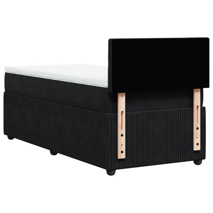 Pat box spring cu saltea, negru, 80x200 cm, catifea - WALTI WALTI