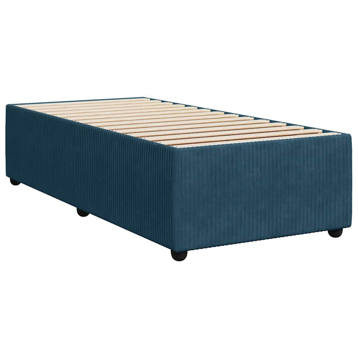 Pat continental cu saltea, albastru, 80x200 cm, catifea - WALTI WALTI