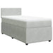 Pat box spring cu saltea, gri deschis, 90x190 cm, catifea - WALTI WALTI