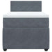 Pat box spring cu saltea, gri închis, 90x190 cm, catifea - WALTI WALTI