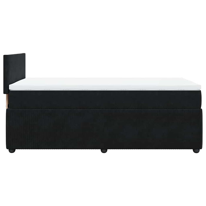 Pat box spring cu saltea, negru, 90x190 cm, catifea - WALTI WALTI