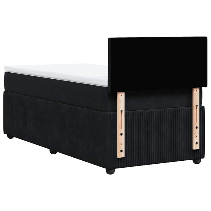 Pat box spring cu saltea, negru, 90x190 cm, catifea - WALTI WALTI