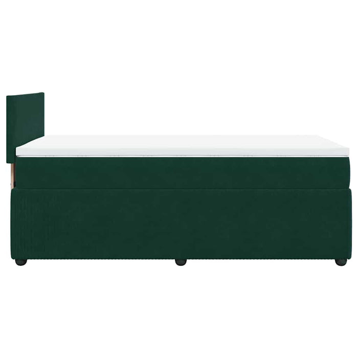 Pat box spring cu saltea, verde închis, 90x190 cm, catifea - WALTI WALTI