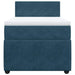 Pat box spring cu saltea, albastru, 90x190 cm, catifea - WALTI WALTI