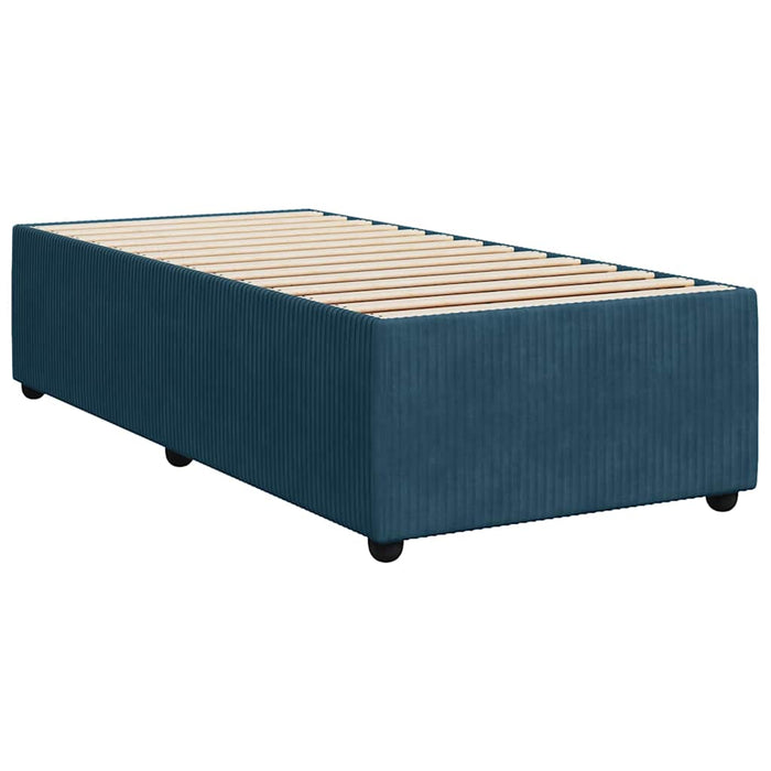 Pat box spring cu saltea, albastru, 90x190 cm, catifea - WALTI WALTI