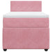 Pat box spring cu saltea, roz, 90x190 cm, catifea - WALTI WALTI