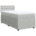 Pat box spring cu saltea, gri deschis, 90x190 cm, catifea - WALTI WALTI