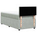 Pat box spring cu saltea, gri deschis, 90x190 cm, catifea - WALTI WALTI