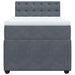 Pat box spring cu saltea, gri închis, 90x190 cm, catifea - WALTI WALTI