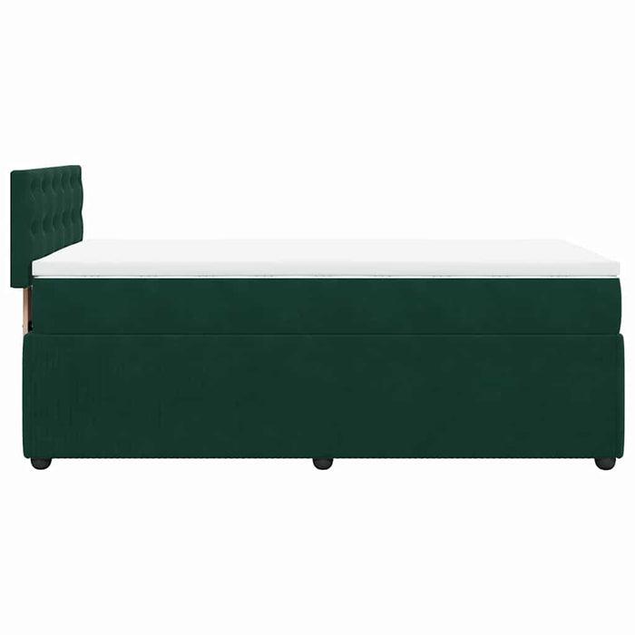 Pat box spring cu saltea, verde închis, 90x190 cm, catifea - WALTI WALTI