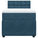 Pat box spring cu saltea, albastru, 90x190 cm, catifea - WALTI WALTI
