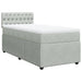Pat box spring cu saltea, gri deschis, 90x190 cm, catifea - WALTI WALTI