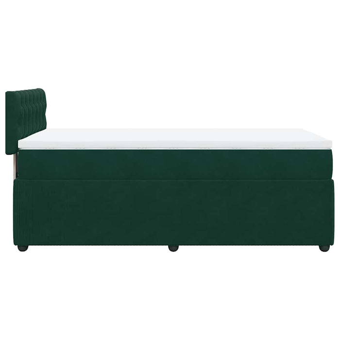 Pat box spring cu saltea, verde închis, 90x190 cm, catifea - WALTI WALTI