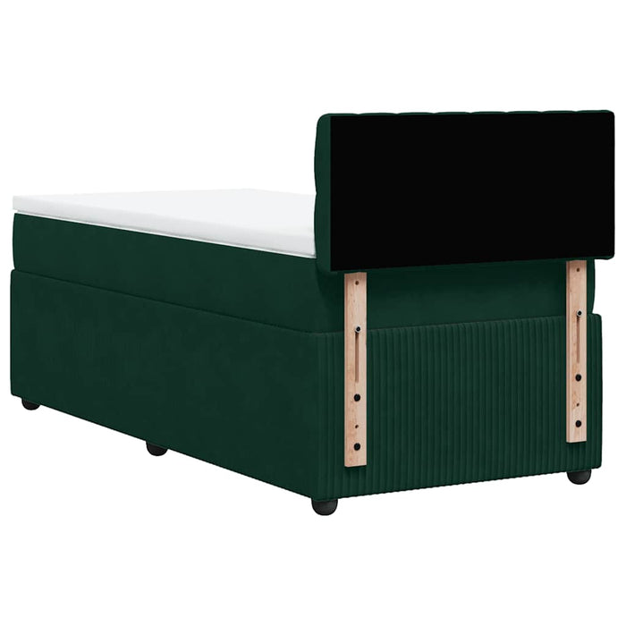 Pat box spring cu saltea, verde închis, 90x190 cm, catifea - WALTI WALTI