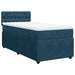 Pat box spring cu saltea, albastru, 90x190 cm, catifea - WALTI WALTI