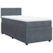 Pat box spring cu saltea, gri închis, 90x190 cm, catifea - WALTI WALTI
