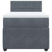 Pat box spring cu saltea, gri închis, 90x190 cm, catifea - WALTI WALTI