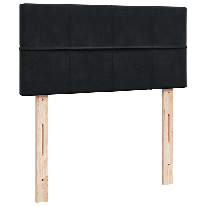 Pat box spring cu saltea, negru, 90x190 cm, catifea - WALTI WALTI