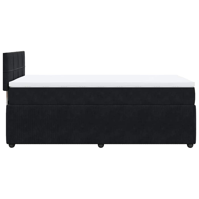 Pat box spring cu saltea, negru, 90x190 cm, catifea - WALTI WALTI