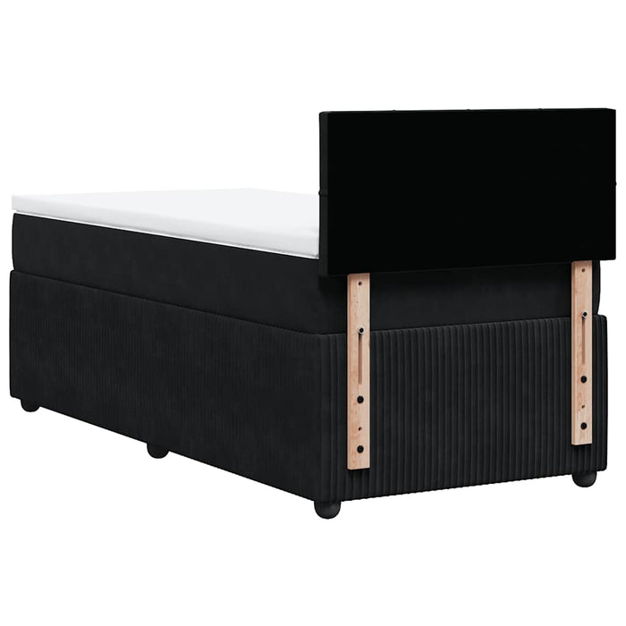 Pat box spring cu saltea, negru, 90x190 cm, catifea - WALTI WALTI