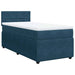 Pat box spring cu saltea, albastru, 90x190 cm, catifea - WALTI WALTI