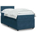 Pat box spring cu saltea, albastru, 90x190 cm, catifea - WALTI WALTI