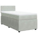 Pat box spring cu saltea, gri deschis, 90x200 cm, catifea - WALTI WALTI
