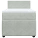 Pat box spring cu saltea, gri deschis, 90x200 cm, catifea - WALTI WALTI